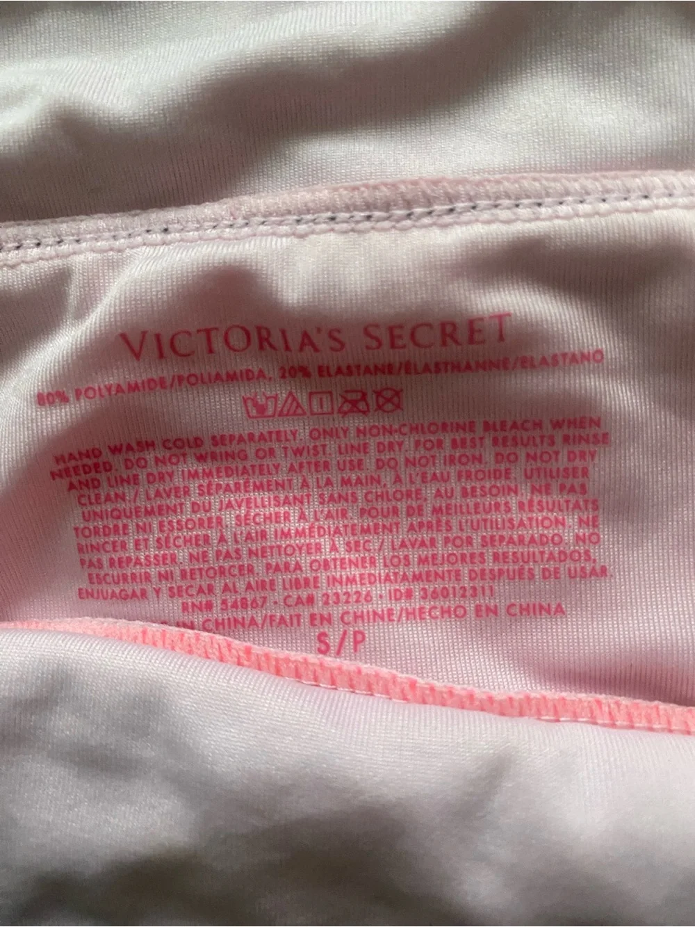 Victoria's Secret Hot Pink and Blush Bikini with Black Trim